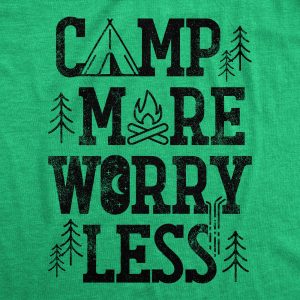 Womens Camp More Worry Less T Shirt Funny Camping Saying Gift for Camper Fun Top Guys 3 Womens Camp More Worry Less T Shirt Funny Camping Saying Gift for Camper Fun Top Guys 4