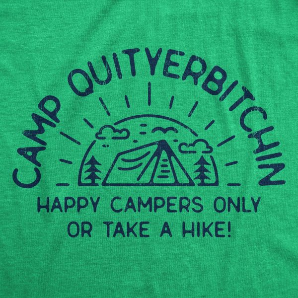 Womens Camp Quityerbitchin T Shirt Funny Sarcastic Camping Tent Complaining Joke Graphic Tee For Ladies