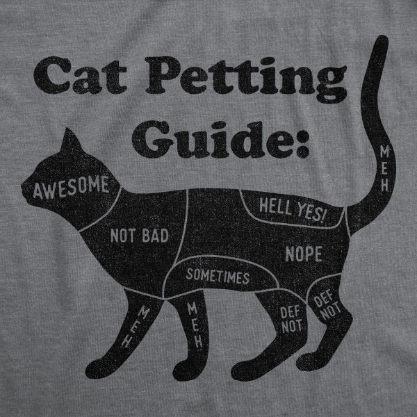 Womens Cat Petting Guide Tshirt Funny Pet Kitty Lover Crazy Cat Lady Novelty Tee