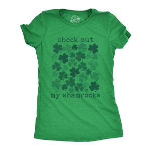 Womens Check Out My Shamrocks T Shirt Funny Saint Paddys Day Clover Graphic Tee For Ladies Womens Check Out My Shamrocks T Shirt Funny Saint Paddys Day Clover Graphic Tee For Ladies