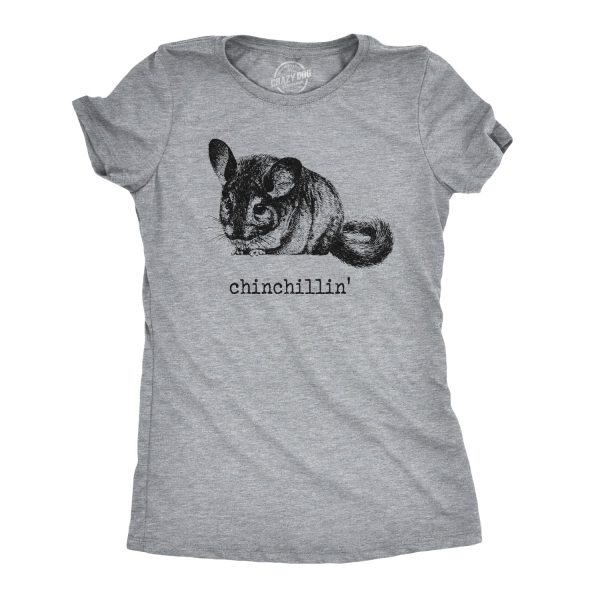 Womens Chinchillin T shirt Funny Chinchilla Animal Lover Graphic Vintage Cool