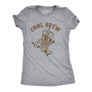 Womens Cool Brew T Shirt Funny Rad Skateboarding Cold Coffee Joke Tee For Ladies Womens Cool Brew T Shirt Funny Rad Skateboarding Cold Coffee Joke Tee For Ladies