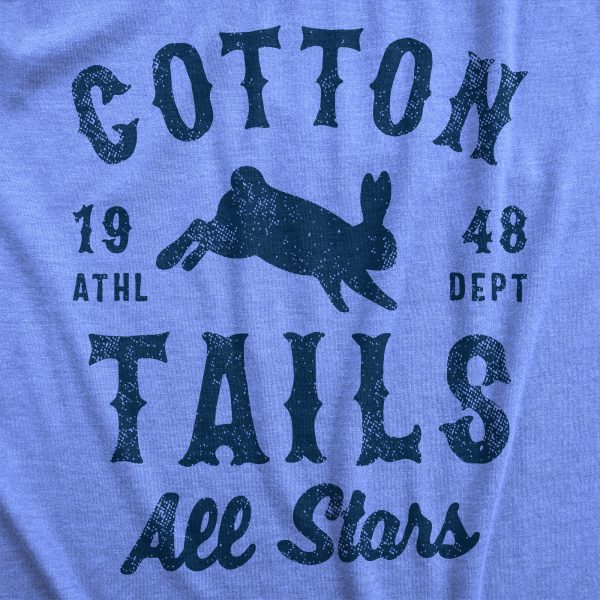 Womens Cotton Tails All Stars T Shirt Funny Easter Sunday Bunny Team Tee For Ladies