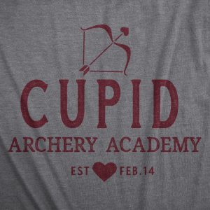 Womens Cupid Archery Academy T Shirt Funny Valentines Day Cupids Bow And Arrow Tee For Ladies
