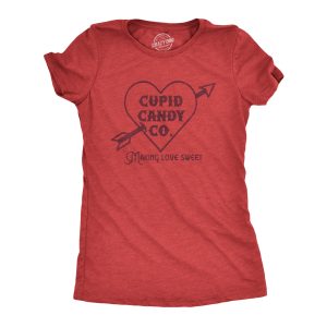 Womens Cupid Candy Co T Shirt Funny Cute Valentines Day Sweet Treat Lovers Tee For Ladies Womens Cupid Candy Co T Shirt Funny Cute Valentines Day Sweet Treat Lovers Tee For Ladies