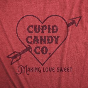 Womens Cupid Candy Co T Shirt Funny Cute Valentines Day Sweet Treat Lovers Tee For Ladies
