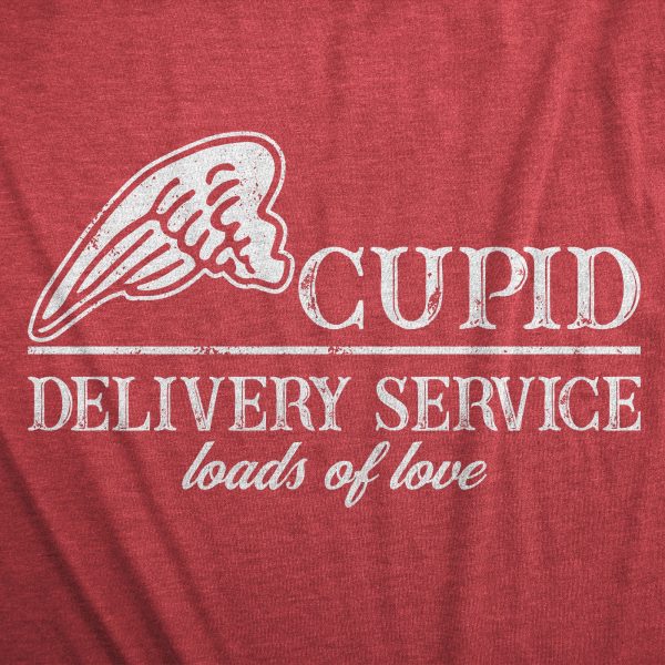 Womens Cupid Delivery Service Loads Of Love T Shirt Funny Valentines Day Logistics Joke Tee For Ladies