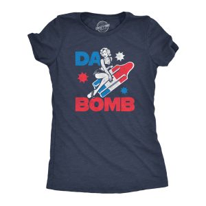 Womens Da Bomb T Shirt Funny Retro Fourth Of July Popsicle Tee For Ladies Womens Da Bomb T Shirt Funny Retro Fourth Of July Popsicle Tee For Ladies