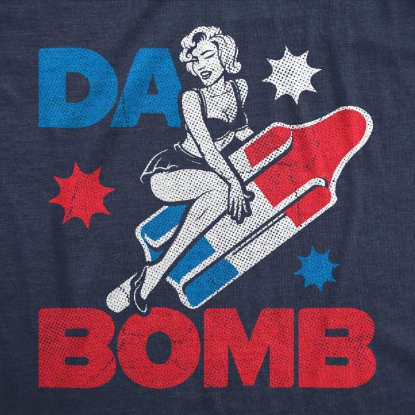 Womens Da Bomb T Shirt Funny Retro Fourth Of July Popsicle Tee For Ladies