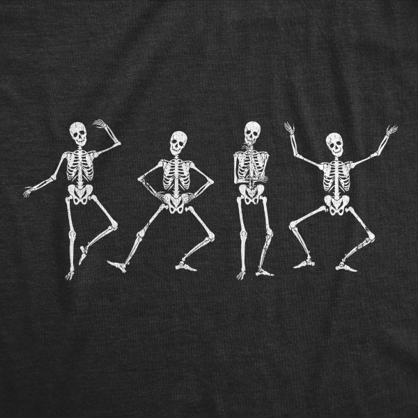 Womens Dancing Skeletons T Shirt Funny Halloween Party Spooky Boogie Tee For Ladies