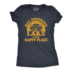 Womens Day Drinking On The Lake Is My Happy Place Tshirt Funny Summer Boating Vacation Graphic Tee Womens Day Drinking On The Lake Is My Happy Place Tshirt Funny Summer Boating Vacation Graphic Tee