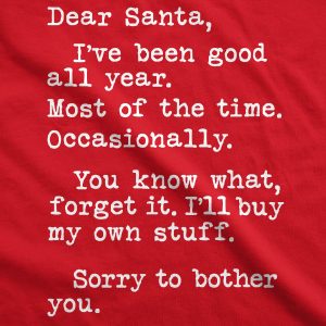 Womens Dear Santa I’ll Buy My Own Stuff Tshirt Funny Christmas Present Tee For Ladies