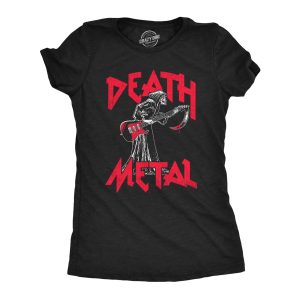 Womens Death Metal T Shirt Funny Brutal Grim Reaper Bloody Guitar Tee For Ladies Womens Death Metal T Shirt Funny Brutal Grim Reaper Bloody Guitar Tee For Ladies