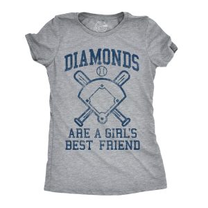Womens Diamonds Are A Girls Best Friend Tshirt Funny Cute Baseball For Ladies Womens Diamonds Are A Girls Best Friend Tshirt Funny Cute Baseball For Ladies
