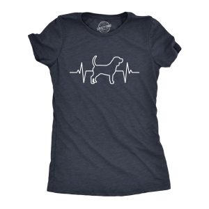 Womens Dog Heart Beat T Shirt Funny Cool Puppy Pet Lover Pulse Tee For Ladies 1