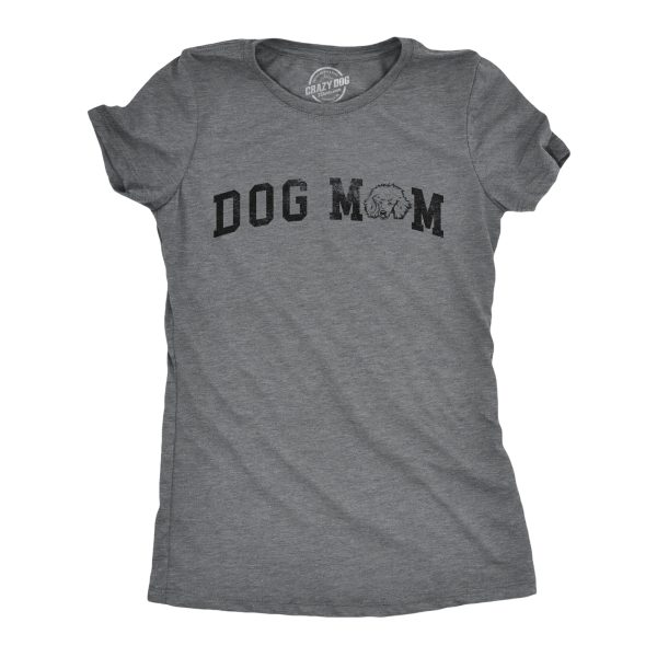 Womens Dog Mom Poodle T Shirt Funny Cute Puppy Pet Lovers Tee For Ladies