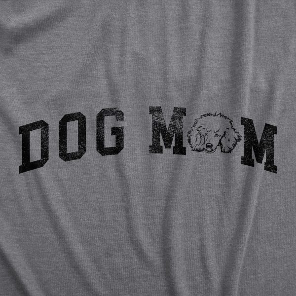 Womens Dog Mom Poodle T Shirt Funny Cute Puppy Pet Lovers Tee For Ladies