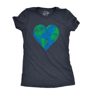 Womens Earth Heart T Shirt Funny Awesome Earth Day Nature Lovers Tee For Ladies Womens Earth Heart T Shirt Funny Awesome Earth Day Nature Lovers Tee For Ladies