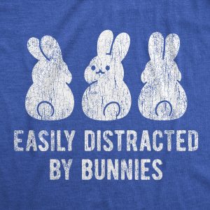 Womens Easily Distracted By Bunnies T shirt Funny Rabbit Party Gift for Basket 2
