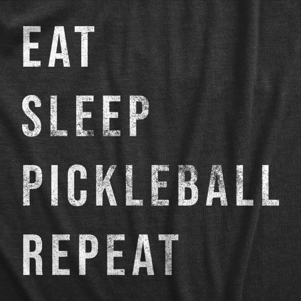 Womens Eat Sleep Pickleball Repeat T Shirt Funny Sarcastic Pickle Ball Lovers List Tee For Ladies