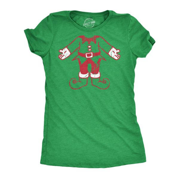 Womens Elf Body T Shirt Funny Cute Xmas Party Santas Helper Tee For Ladies