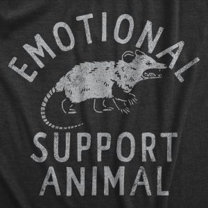 Womens Emotional Support Animal T Shirt Funny Mean Possum Joke Tee For Ladies