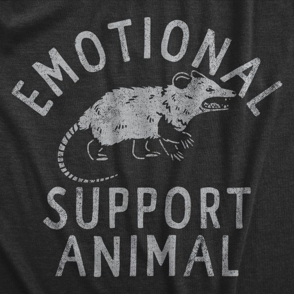 Womens Emotional Support Animal T Shirt Funny Mean Possum Joke Tee For Ladies