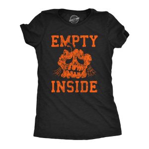Womens Empty Inside T Shirt Funny Halloween Rotting Jack O Lantern Tee For Ladies Womens Empty Inside T Shirt Funny Halloween Rotting Jack O Lantern Tee For Ladies