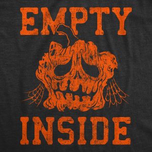 Womens Empty Inside T Shirt Funny Halloween Rotting Jack O Lantern Tee For Ladies