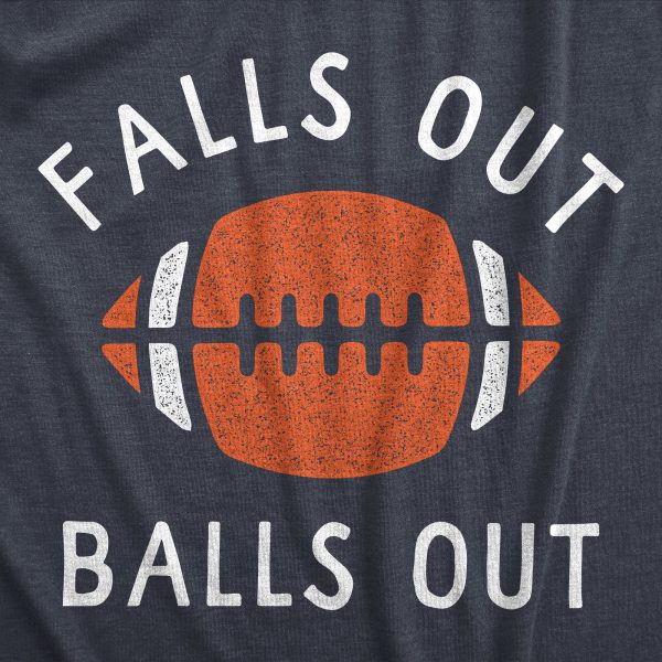 Womens Falls Out Balls Out T Shirt Funny Awesome Football Season Tee For Ladies