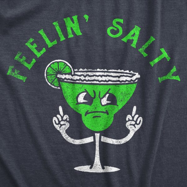 Womens Feelin Salty T Shirt Funny Angry Margarita Mixed Drinks Lovers Tee For Ladies