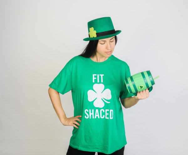 Womens Fit Shaced Funny Irish Clover Shamrock Saint Patricks Day Lucky T Shirt