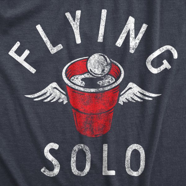 Womens Flying Solo T Shirt Funny Drinking Game Partying Cup Graphic Novelty Tee For Ladies