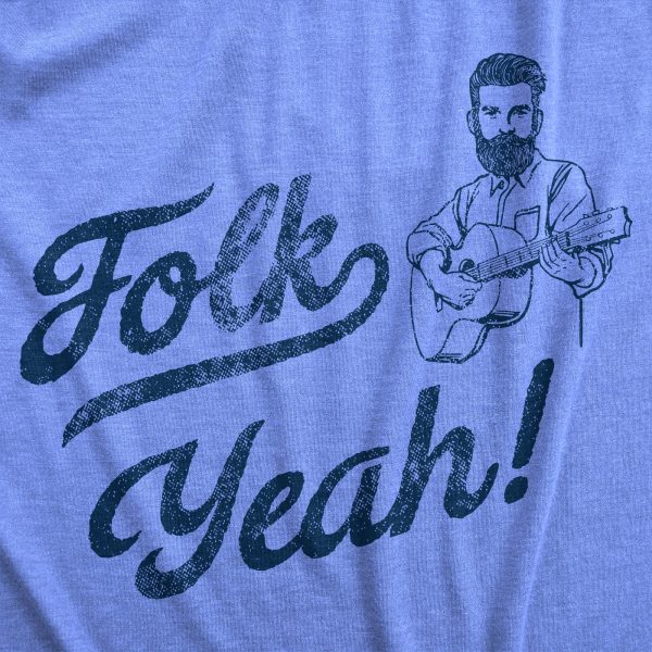 Womens Folk Yeah T Shirt Funny Bluegrass Musician Fuck Joke Tee For Ladies