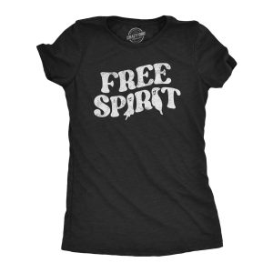 Womens Free Spirit T Shirt Funny Halloween Party Ghost Graphic Novelty Tee For Ladies Womens Free Spirit T Shirt Funny Halloween Party Ghost Graphic Novelty Tee For Ladies