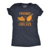 Womens Friends Forever T Shirt Funny Thanksgiving Dinner Turkey Pumpkin Pie Graphic Tee For Ladies
