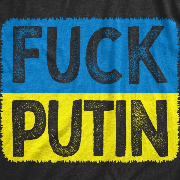 Womens Fuck Putin T Shirt Cool Ukrainian Flag Support Anti-Putin Graphic Tee For Ladies