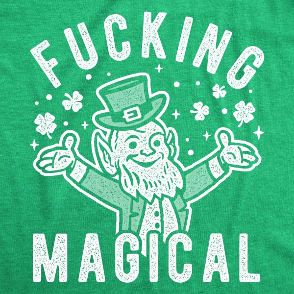 Womens Fucking Magical Leprechaun Tshirt Funny Offensive Saint Patrick’s Day Parade Graphic Novelty Tee For Ladies