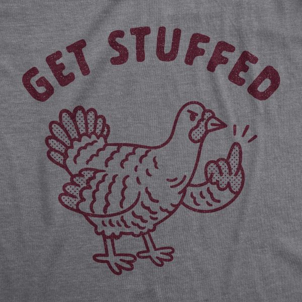 Womens Get Stuffed Turkey Tshirt Funny Thanksgiving Dinner Graphic Novelty Tee