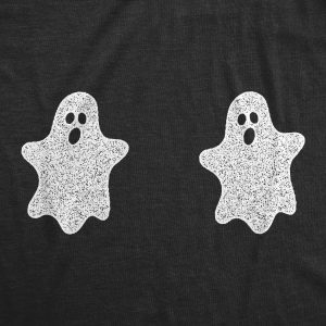 Womens Ghost Boobs Tshirt Funny Halloween Boo Hilarious Tits Graphic Tee
