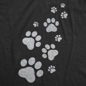 Womens Glitter Cat Paw Prints T Shirt Funny Cute Kitten Lover Top Graphic Novelty Tee 1 Womens Glitter Cat Paw Prints T Shirt Funny Cute Kitten Lover Top Graphic Novelty Tee 2