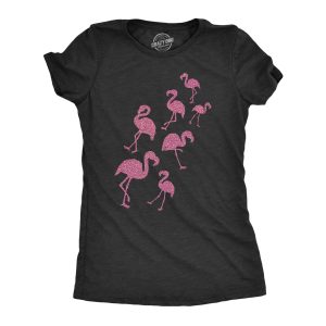 Womens Glitter Flamingos T Shirt Funny Cute Top Vacation Graphic Novelty Tee For Ladies Womens Glitter Flamingos T Shirt Funny Cute Top Vacation Graphic Novelty Tee For Ladies