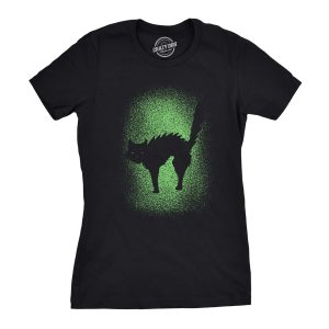 Womens Glowing Cat Glow In The Dark Cool Halloween T Shirt Funny Kitty Tee Womens Glowing Cat Glow In The Dark Cool Halloween T Shirt Funny Kitty Tee