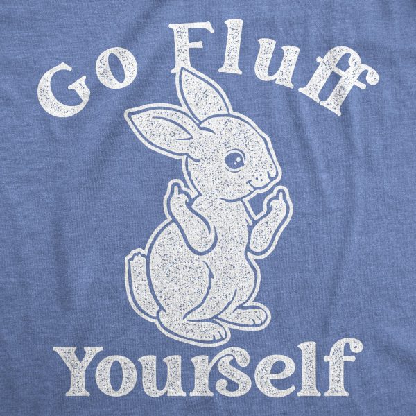 Womens Go Fluff Yourself Tshirt Funny Easter Sunday Middle Finger Rabbit Tee For Ladies Novelty Tee