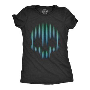 Womens Gradient Skull T Shirt Funny Dead Trippy Visual Effect Tee For Ladies Womens Gradient Skull T Shirt Funny Dead Trippy Visual Effect Tee For Ladies