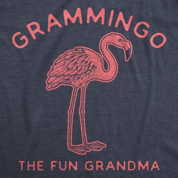 Womens Grammingo The Fun Grandma Tshirt Funny Flamingo Grandmother Graphic Novelty Tee