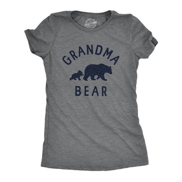 Womens Grandma Bear T Shirt Funny Cute Family Bears Tee For Ladies