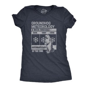 Womens Groundhog Meteorology T Shirt Funny Groundhogs Day Winter Weather Forecast Joke Tee For Ladies Womens Groundhog Meteorology T Shirt Funny Groundhogs Day Winter Weather Forecast Joke Tee For Ladies