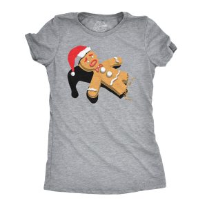 Womens Half-Eaten Gingerbread Tshirt Funny Christmas Cookies Tee Womens Half-Eaten Gingerbread Tshirt Funny Christmas Cookies Tee