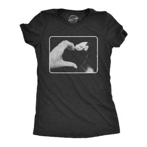 Womens Hand Paw Heart T Shirt Funny Cute Kitten Feline Lovers Tee For Ladies Womens Hand Paw Heart T Shirt Funny Cute Kitten Feline Lovers Tee For Ladies